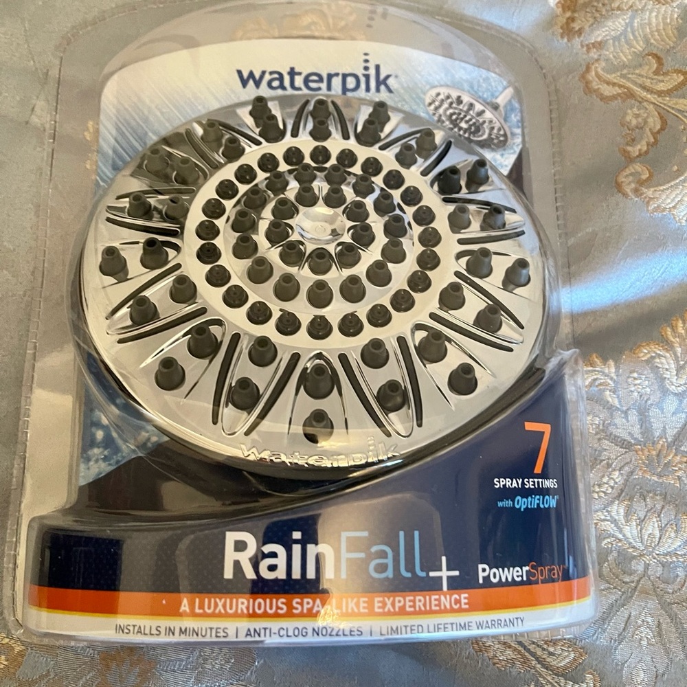 Waterpik Showerhead!  Rainfall + Power Spray with Optiflow! Brand New/Unopened!